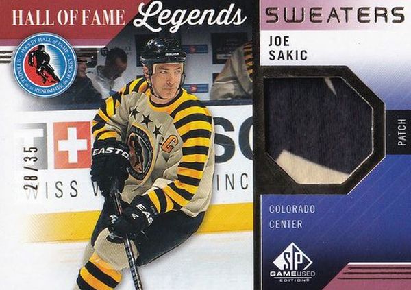 patch karta JOE SAKIC 21-22 SPGU Hall of Fame Legends Sweaters /35